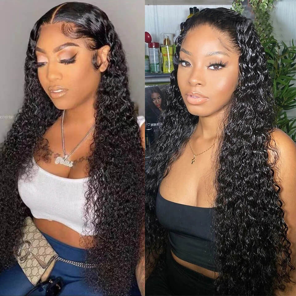 Jerry Curly 13*4 Lace Frontal Wig Curly T Part Human Hair Lace Wig