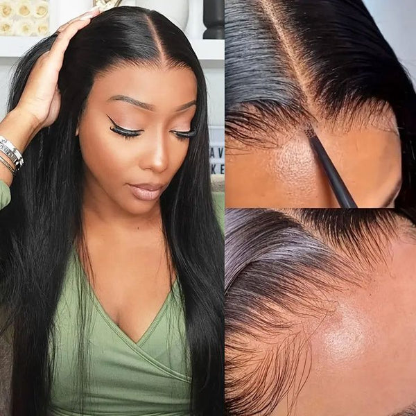 Glueless Straight Pre Plucked  13*4 Lace frontal wig&4*4 Closure wig  human hair