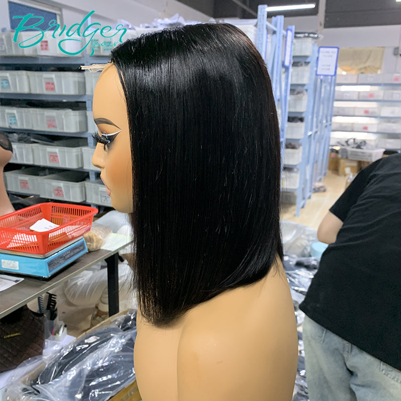 Double Drawn glueless wig natural color  Pre-plucked human hair