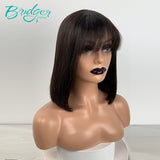 Straight Bob Wig with Bangs Black Machine made wig | Bridger Hair