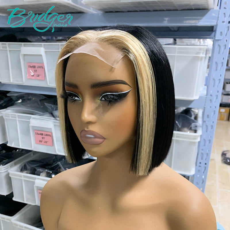 15A Super Double Drawn Glueless Wig 1b/blonde Human Hair