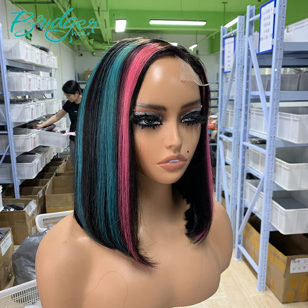 Double Drawn 2*6 kim closure color bob wig human hair