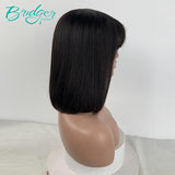 Straight Bob Wig with Bangs Black Machine made wig | Bridger Hair