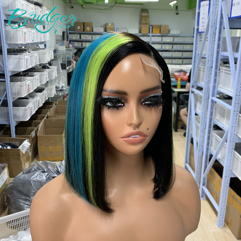 Double Drawn 2*6 kim closure color bob wig human hair