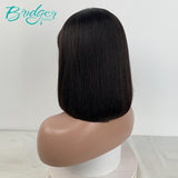 Straight Bob Wig with Bangs Black Machine made wig | Bridger Hair