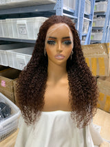 Kinky Curly 13*4 Full Lace Front Wig  Brown Color Bridger Hair