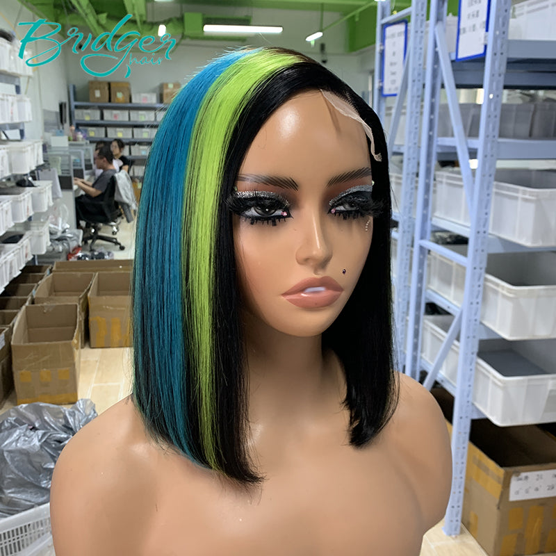 Double Drawn 2*6 kim closure color bob wig human hair