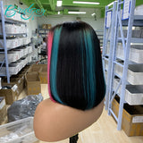 Double Drawn 2*6 kim closure color bob wig human hair