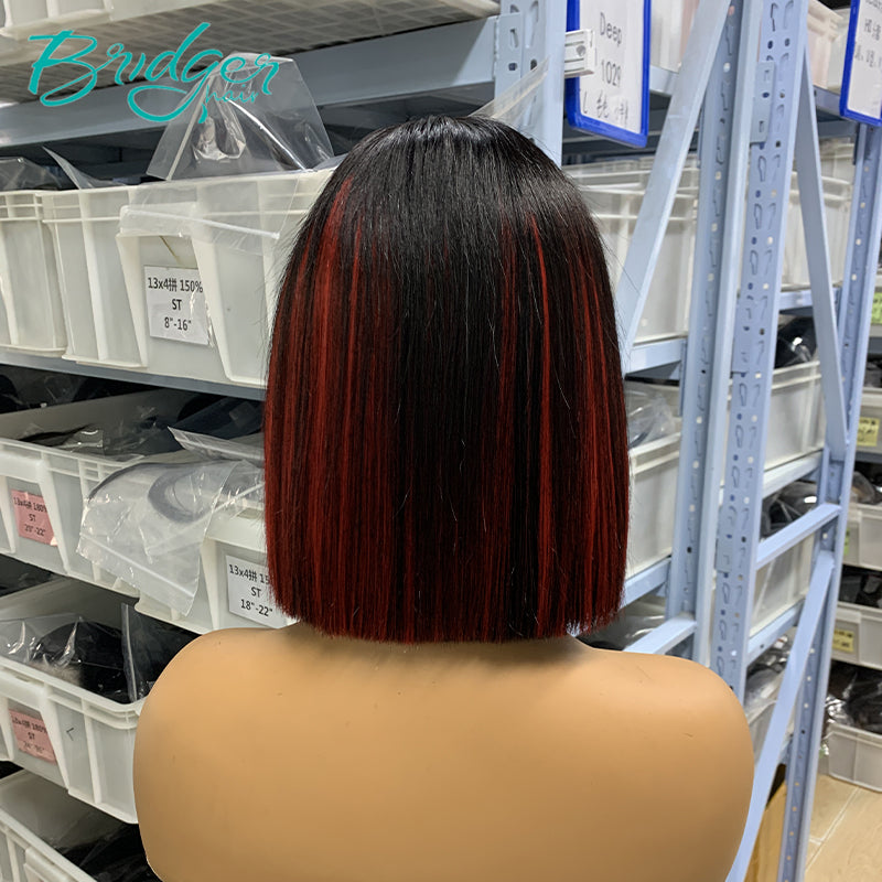 15A SDD glueless wig P1b/red human hair / Bridger Hair®