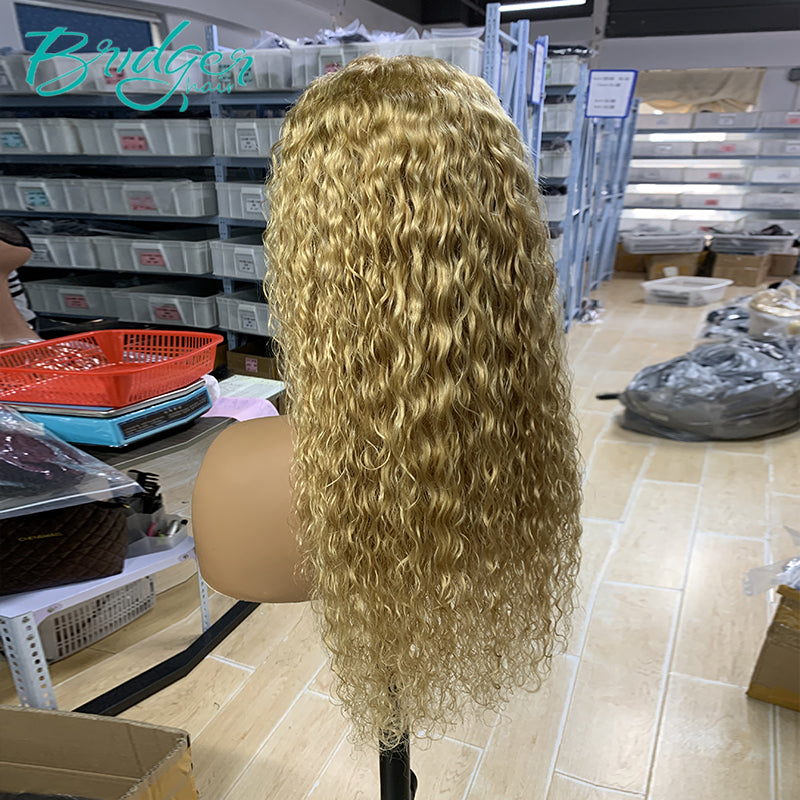 Honey Blonde Water Wave 13*4 Lace Front Wig #27 Human Hair   | Bridger Hair®