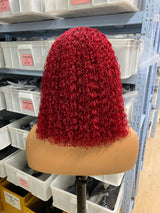 Burgundy  Kinky Curly Bob  13*4 Full  Lace Front Wig | Bridger Hair®