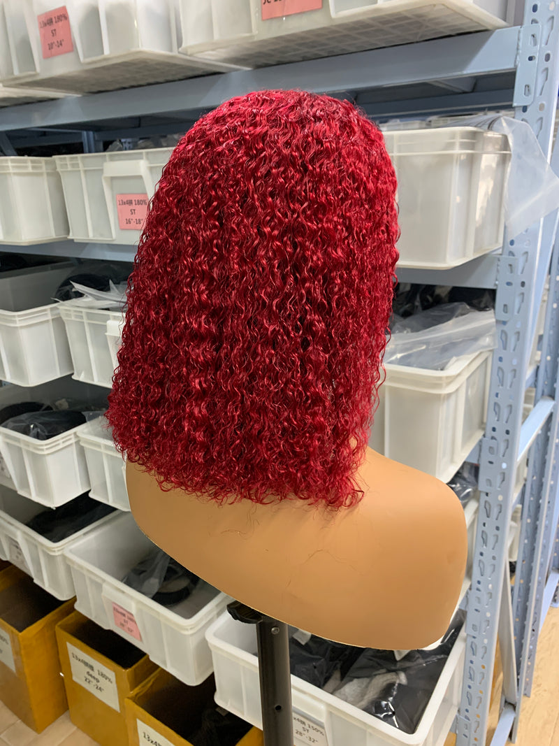 Burgundy  Kinky Curly Bob  13*4 Full  Lace Front Wig | Bridger Hair®