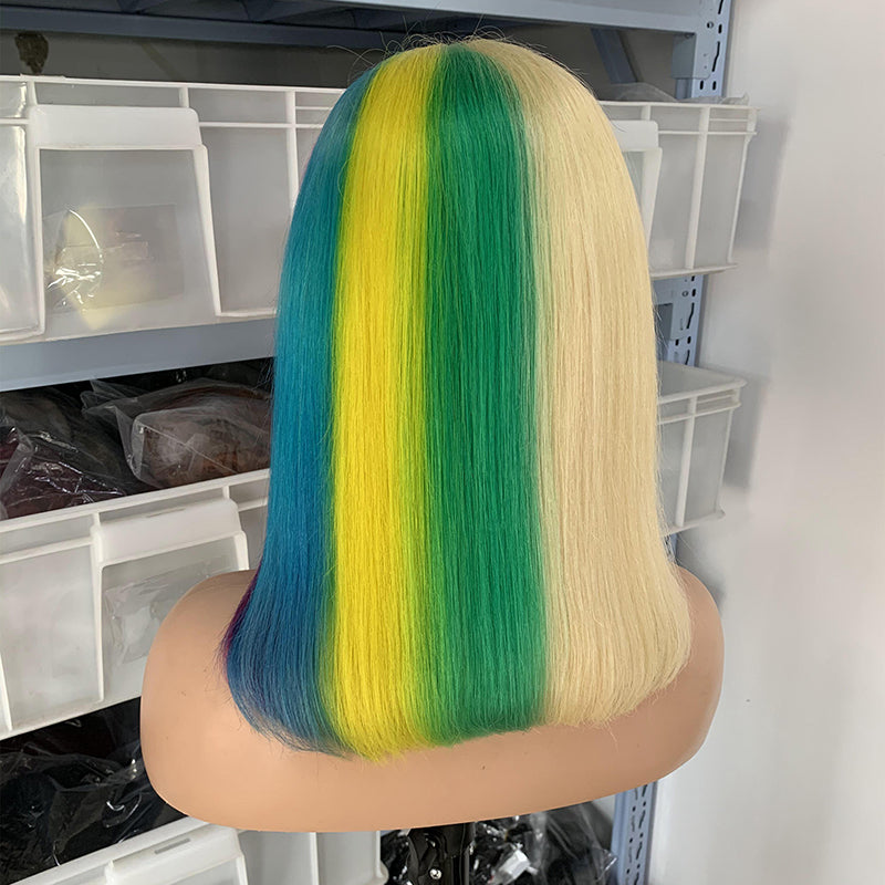 Blonde Wig with Rainbow Highlights | Bridger Hair®