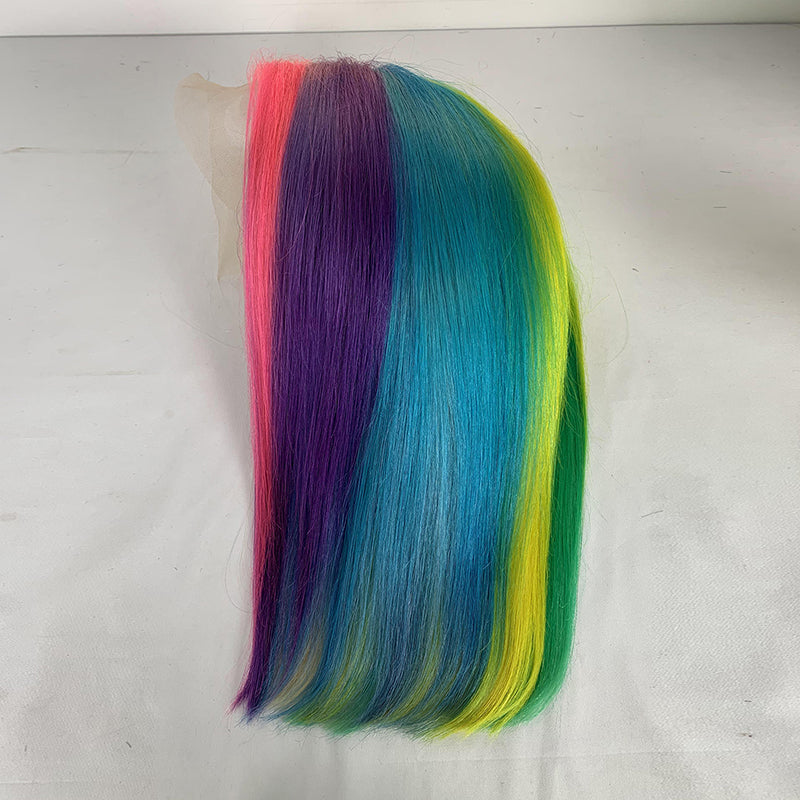 Blonde Wig with Rainbow Highlights | Bridger Hair®