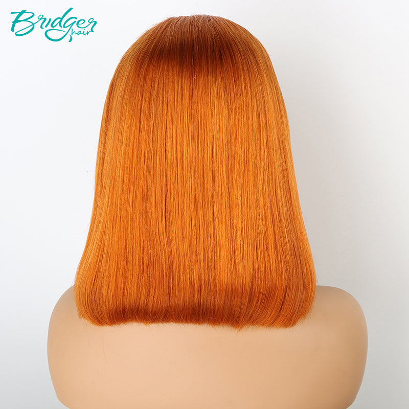 #350 Burnt Orange Straight 13*4 Lace Front Wig Bob&4*4closure Bob Wig| Bridger Hair