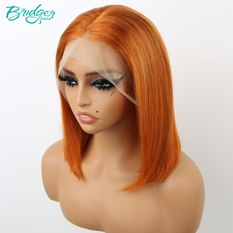 #350 Burnt Orange Straight 13*4 Lace Front Wig Bob&4*4closure Bob Wig| Bridger Hair