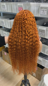Burnt Orange #350 Curly 13*4 full  Lace Front Wig/ Bridger Hair®