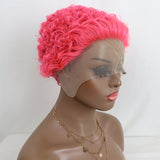 13*1 Pink Short Curly Wig