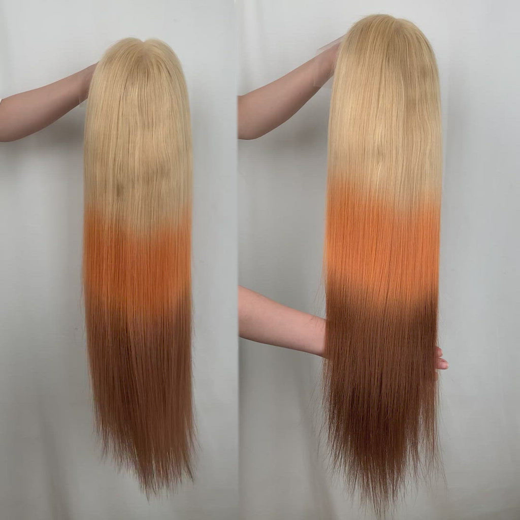 Customized Ombre #  613/ orange / brown  Straight