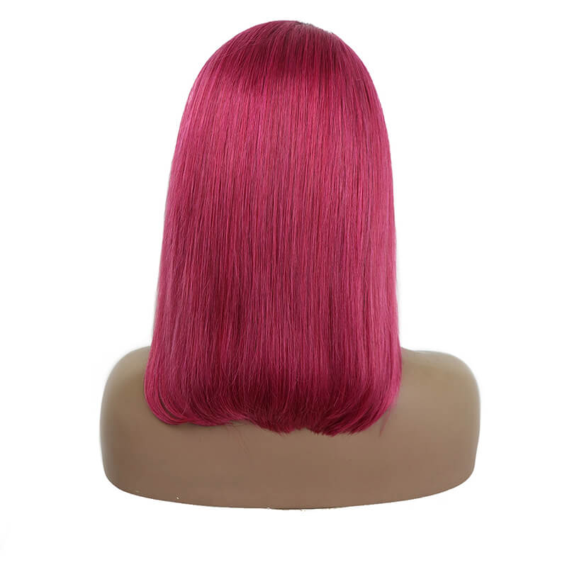 #1B-pink Short Bob Lace Front Wig 