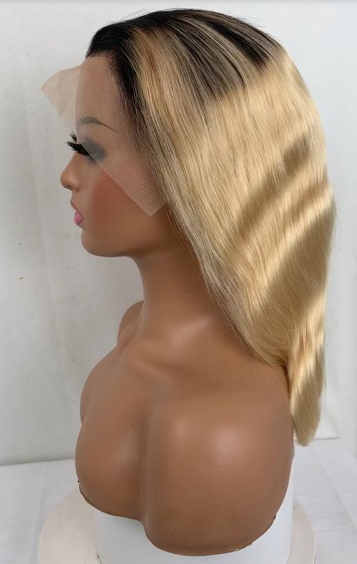 #t1b/613 body wave with dark roots 13*4 lace front human hair wig | Bridger Hair®