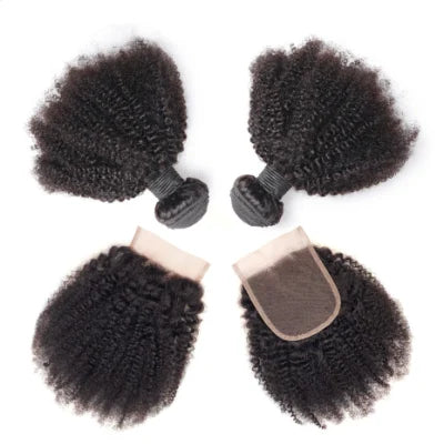 Afro Curly Hair Bundles with Closure
