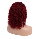 burgundy jerry curly human hair wig bridger hair 