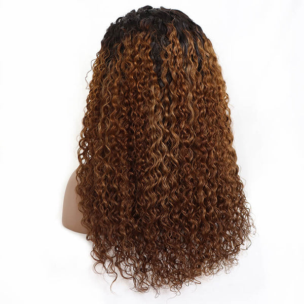 1B/30 Water Wave Lace Frontal Wig 4*4 Human Hair Lace Wig| Bridger Hair