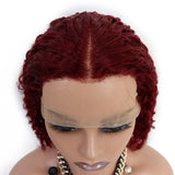 jerry curly burgundy wig with natural hairline