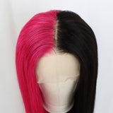 Customized Two Tone  pink and  black Body Wave 