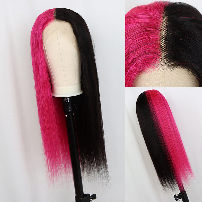 Customized Two Tone  pink and  black