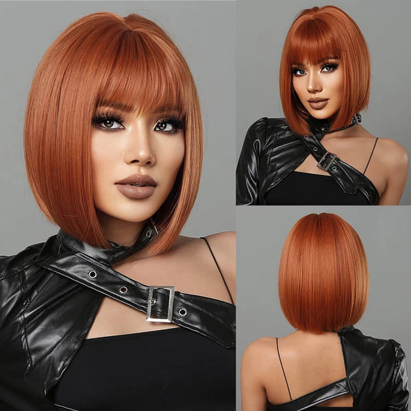 Ginger 350 Straight Bob Wig with Bangs Bridger Hair bridgerhair