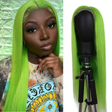 Green Wig Straight Lace Front Wig Bridger Hair 