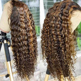 P4/27 Highlight Deep Wave Lace Front Wig Bridger Hair 