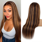 Highlight Straight 13X4 Lace Front Human Hair Wig Bridger Hair