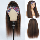 Highlight Yaki Straight Headband Wig Yaki Human Hair Wig  #4/27 Color | Bridger Hair