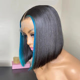 ombre blue human hair wig
