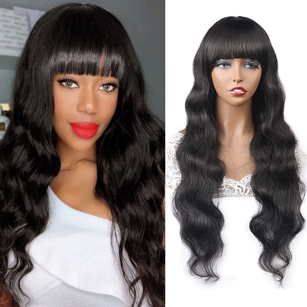  Body Wave Human Hair Wigs with Bangs
