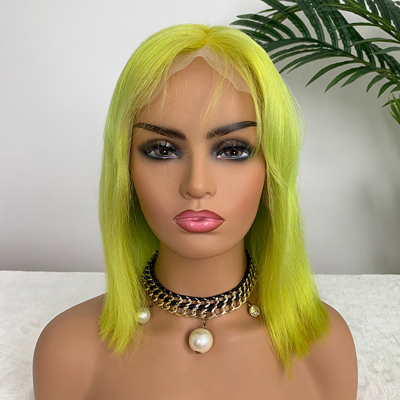 Colored Straight Lace Front Wig Customized  4*4 Lace Closure Bob Wig | Bridger Hair®