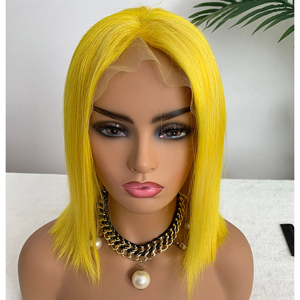 Colored Straight Lace Front Wig Customized  4*4 Lace Closure Bob Wig | Bridger Hair®
