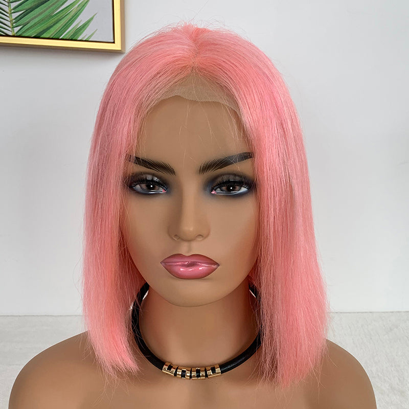 Colored Straight Lace Front Wig Customized  4*4 Lace Closure Bob Wig | Bridger Hair®