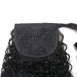 Jerry Curly Ponytail Human Hair Extensions Wrap Around with Clips In Bridger Hair