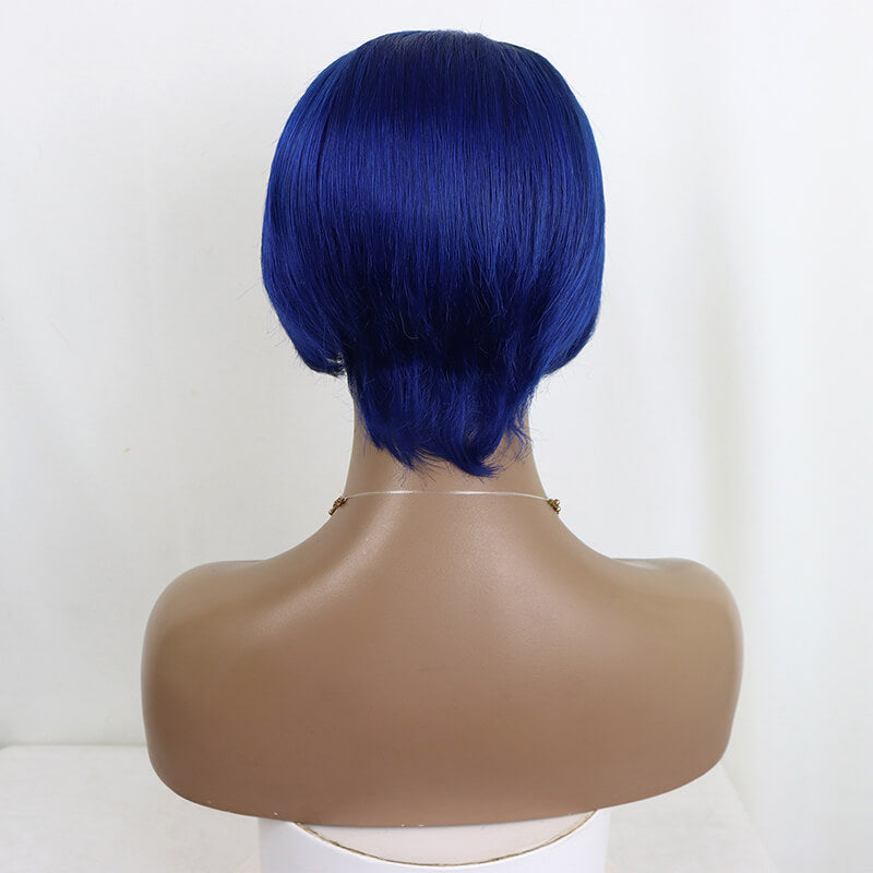 L Part Short #1b-blue Wig