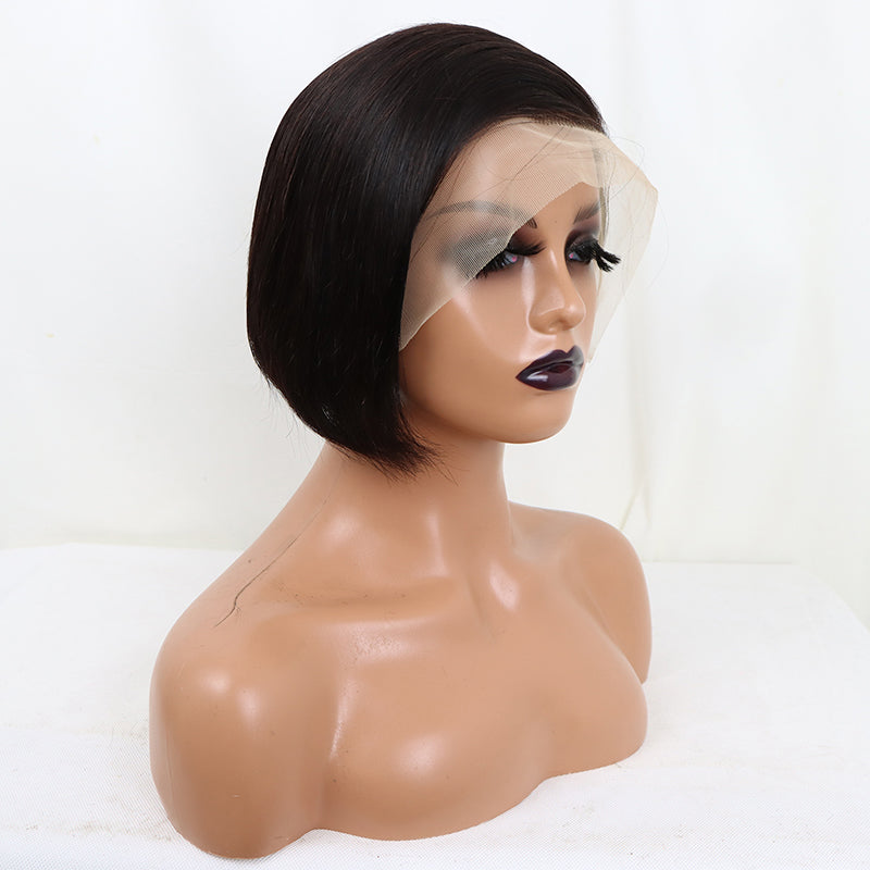 Natural Color Straight  Left partial  Short Wig