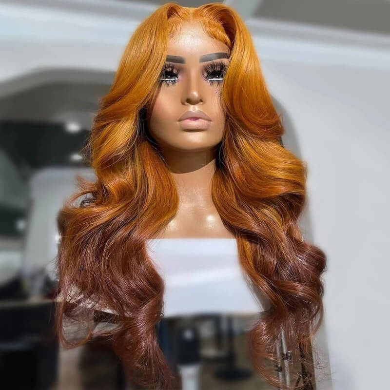 Ombre Orange Ginger with Brown #55 Body Wave 