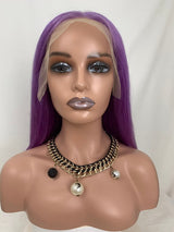 Purple straight Wig