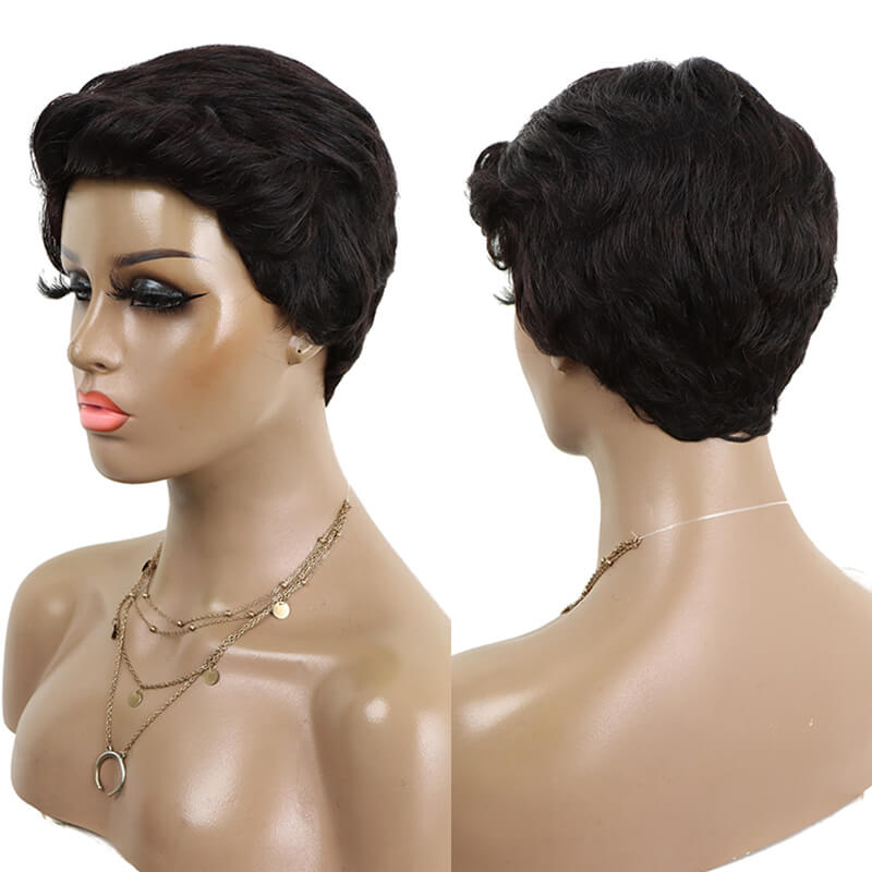 Short curly Machine Made Wigs