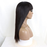 Straight Wigs with Bangs Machine Made Wig