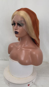 Customized Burnt Orange With Blonde Highlights #613/350 Body Wave Lace Front Wig | Bridger Hair®