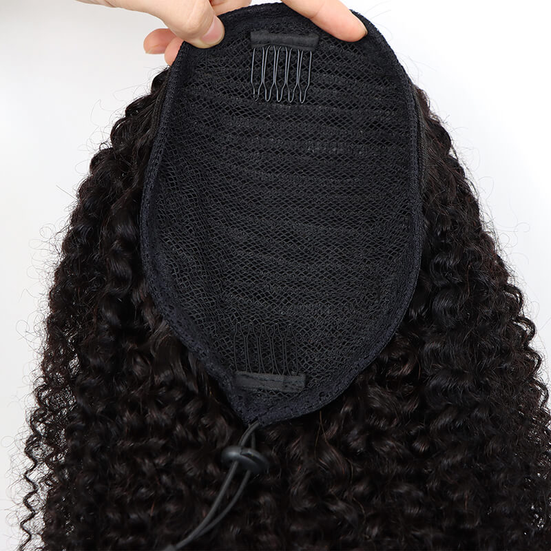 Draw String Puff Afro Kinky Curly Ponytail African American Short Clip in Ponytail Hair Extensions